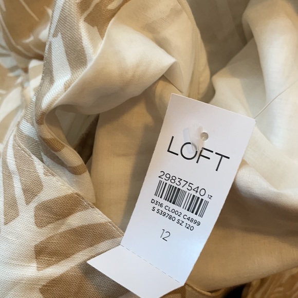 Loft nude tropical print floral linen dress - Picture 10 of 11